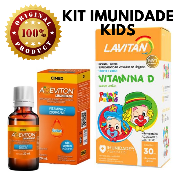 KIT IMUNIDADE INFANTIL - Vitamina C Gotas + Vitamina D 200ui - Vita ...